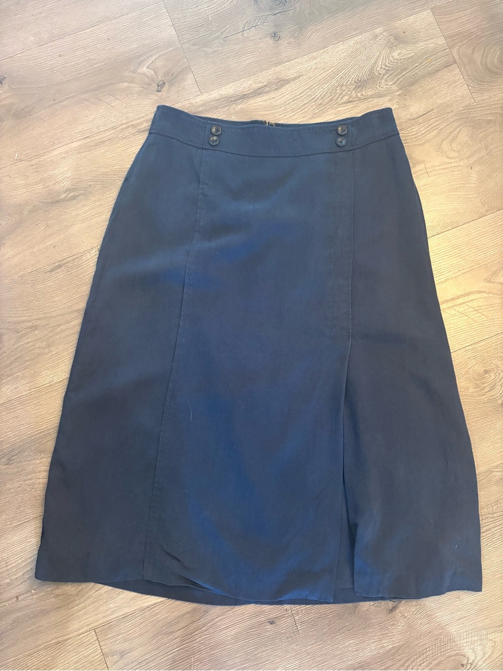 Ann Taylor Navy Midi A-Line Skirt